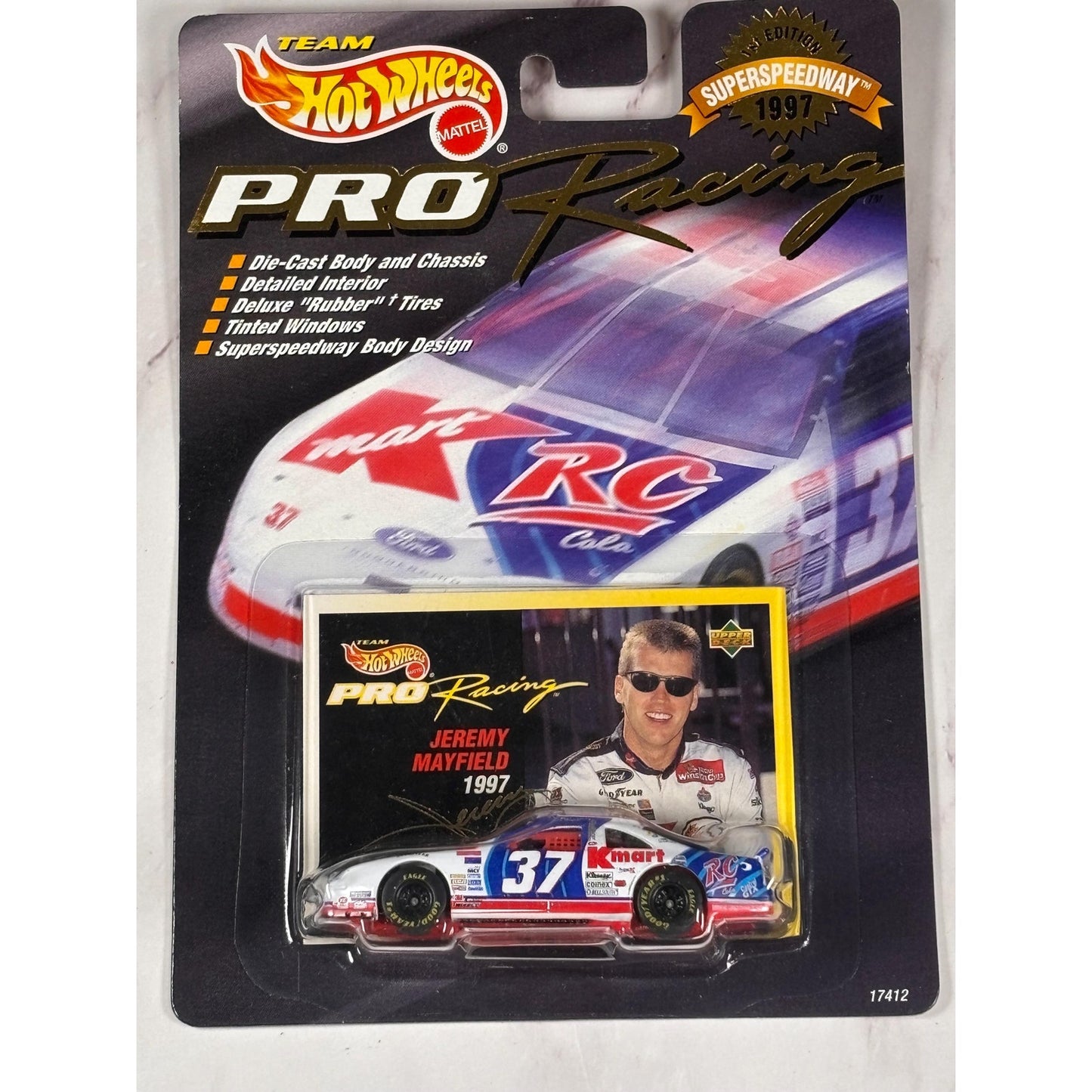Team Hot Wheels 1st Edition Superspeedway 1997 Pro Racing Jeremy Mayfield #37
