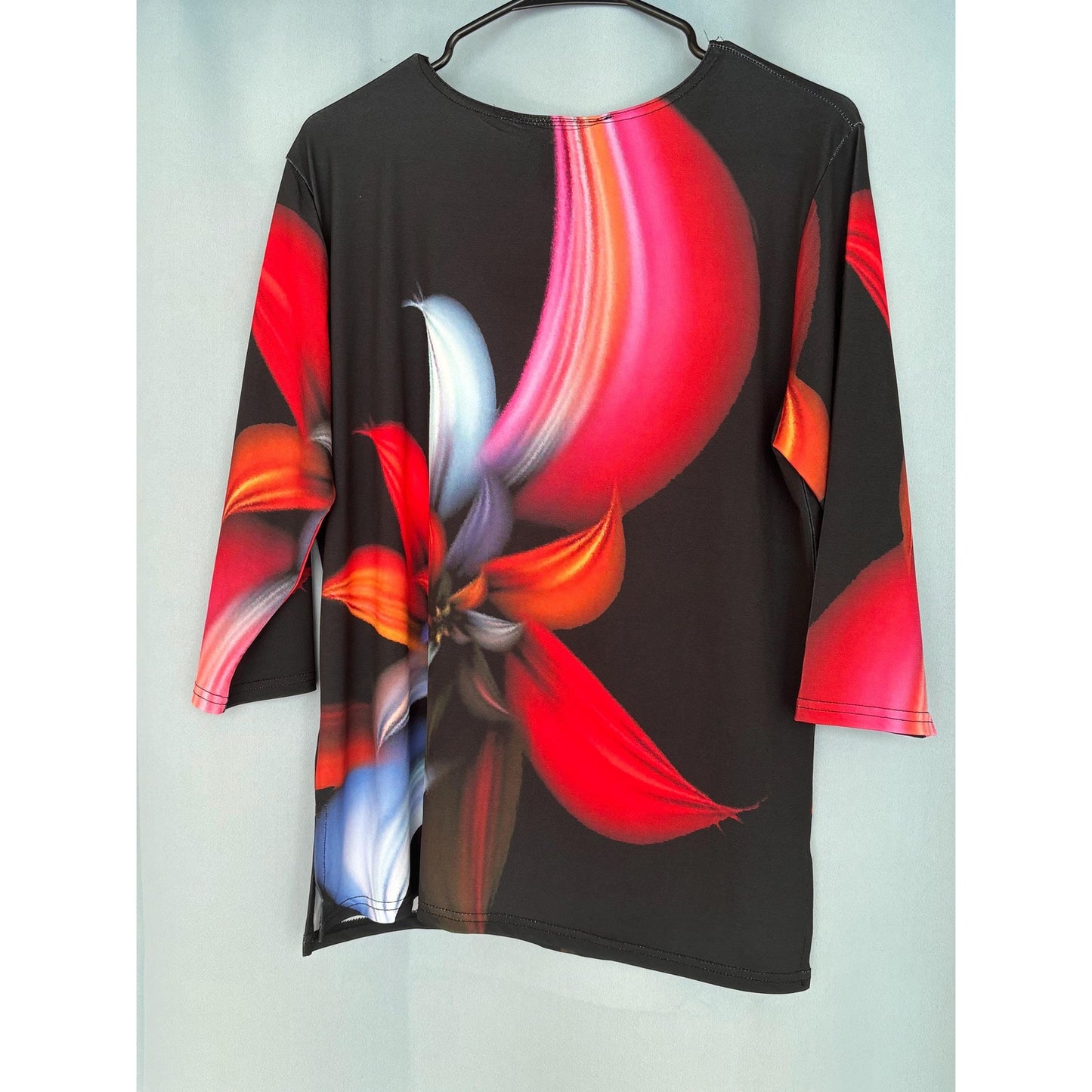 Valentina PH-22876 Multi Floral Star Top Blouse Shirt Medium New
