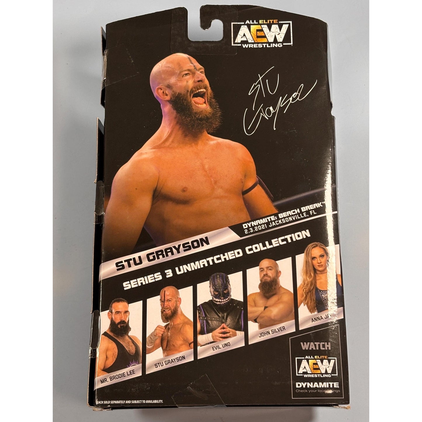 AEW Stu Grayson Unmatched Series 3 Wrestling Action Figure 6” Upper Deck Cards