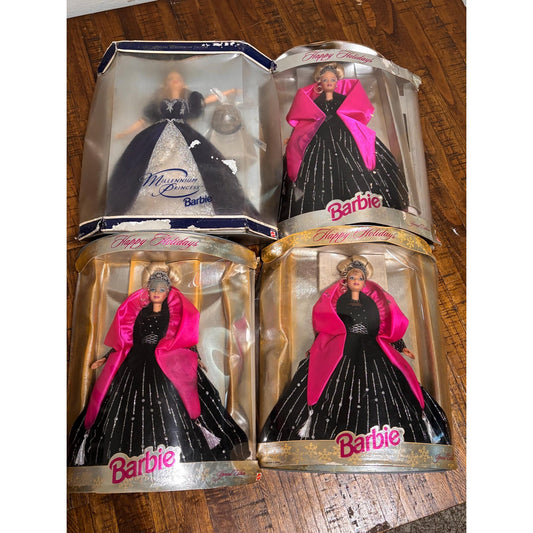 Lot of 5 Holiday Special Barbies 2 2000 Millennium Princess 24154 & 3 1998 20200