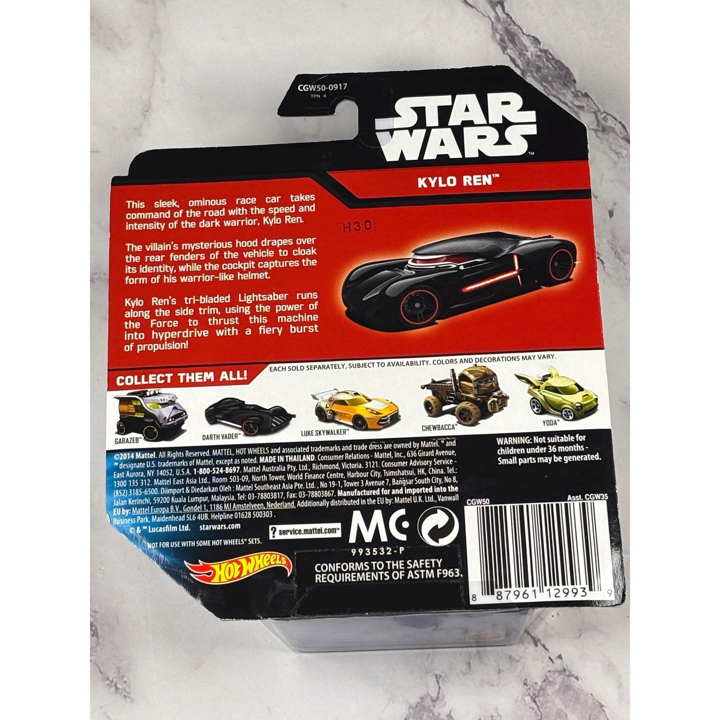 2014 Hot Wheels Disney Star Wars The Force Awakens Kylo Ren Car New 1:64