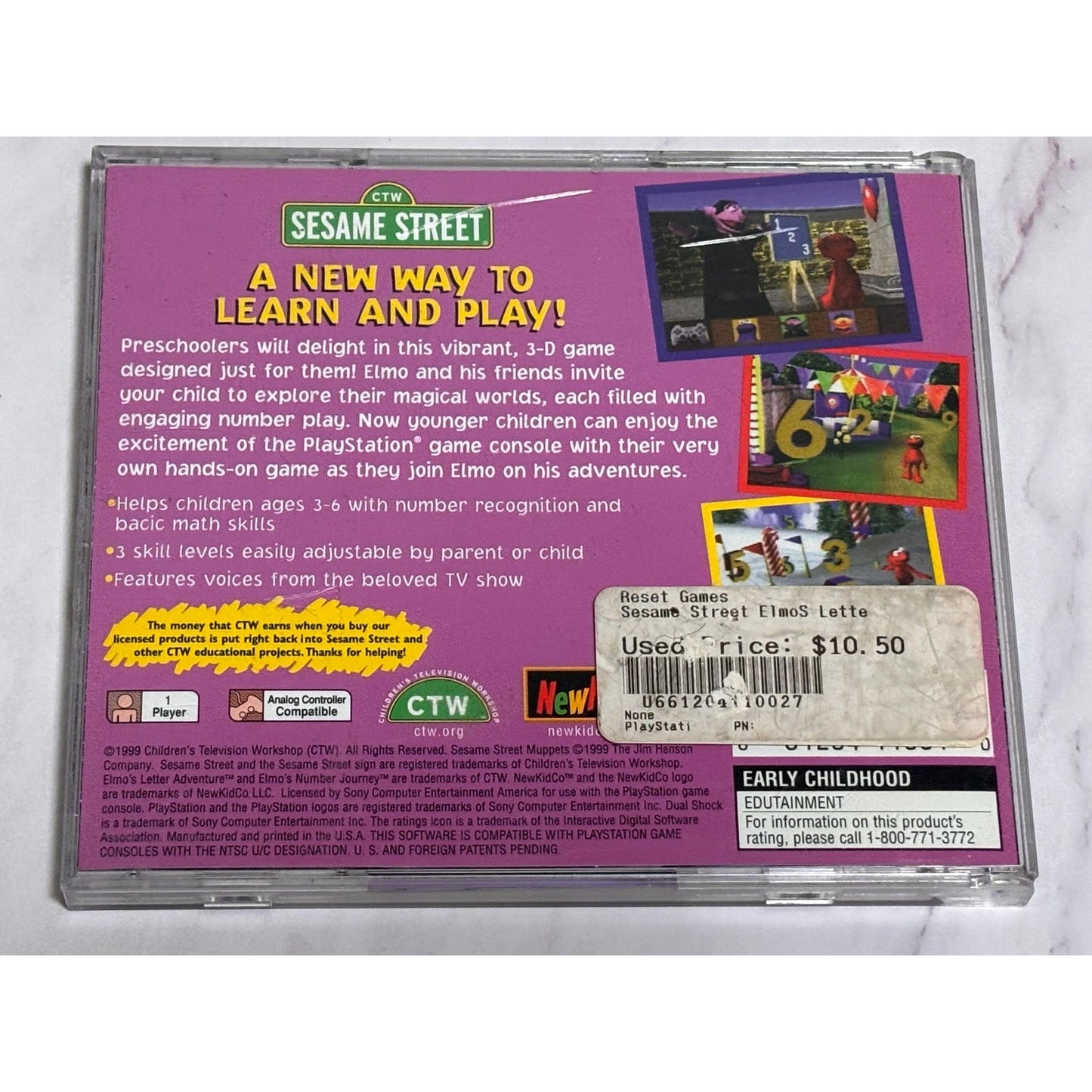Sesame Street: Elmo's Number Journey (Sony PlayStation 1 PS1, 1999) Complete
