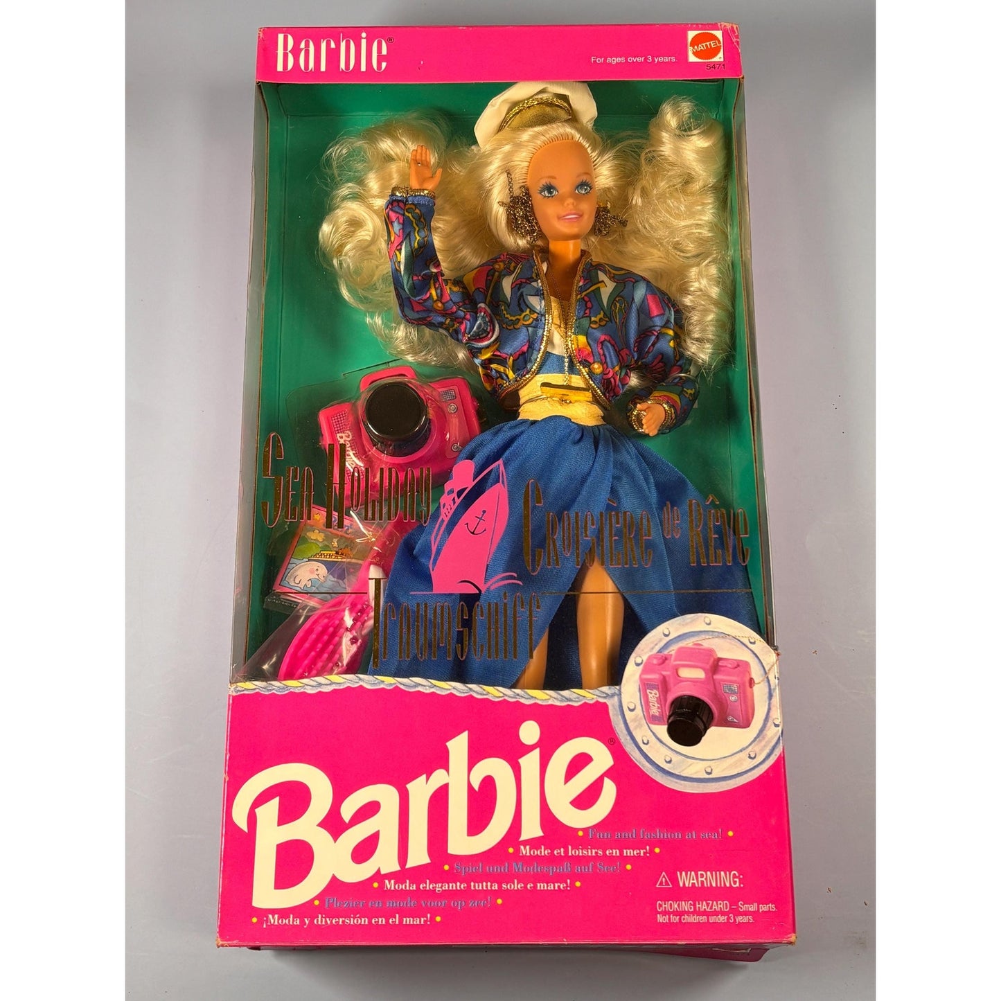 1992 Sea Holiday Barbie Doll Croisiere de Reve Traumschiff Pretend Camera 5471