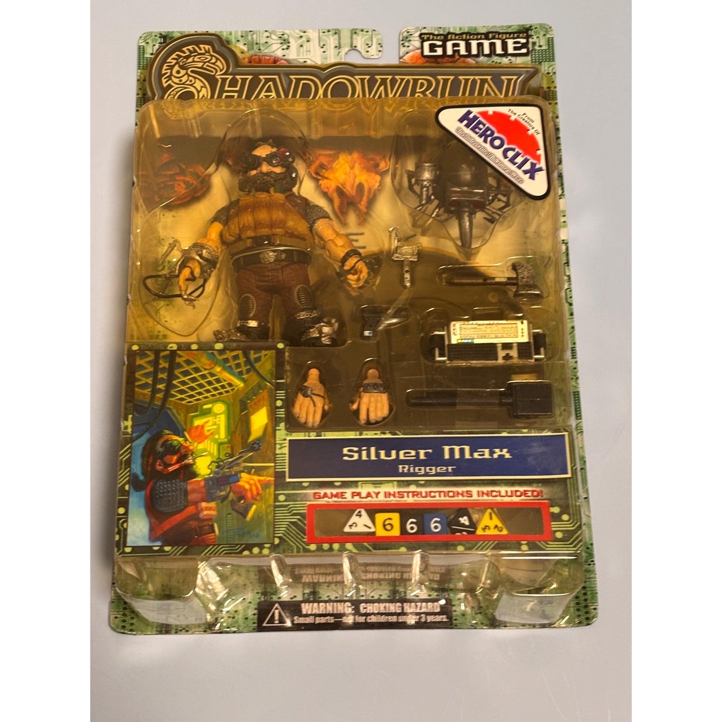 Shadowrun Heroclix Silver Max Rigger Action Figure Set Game Wizkids 2003 NEW