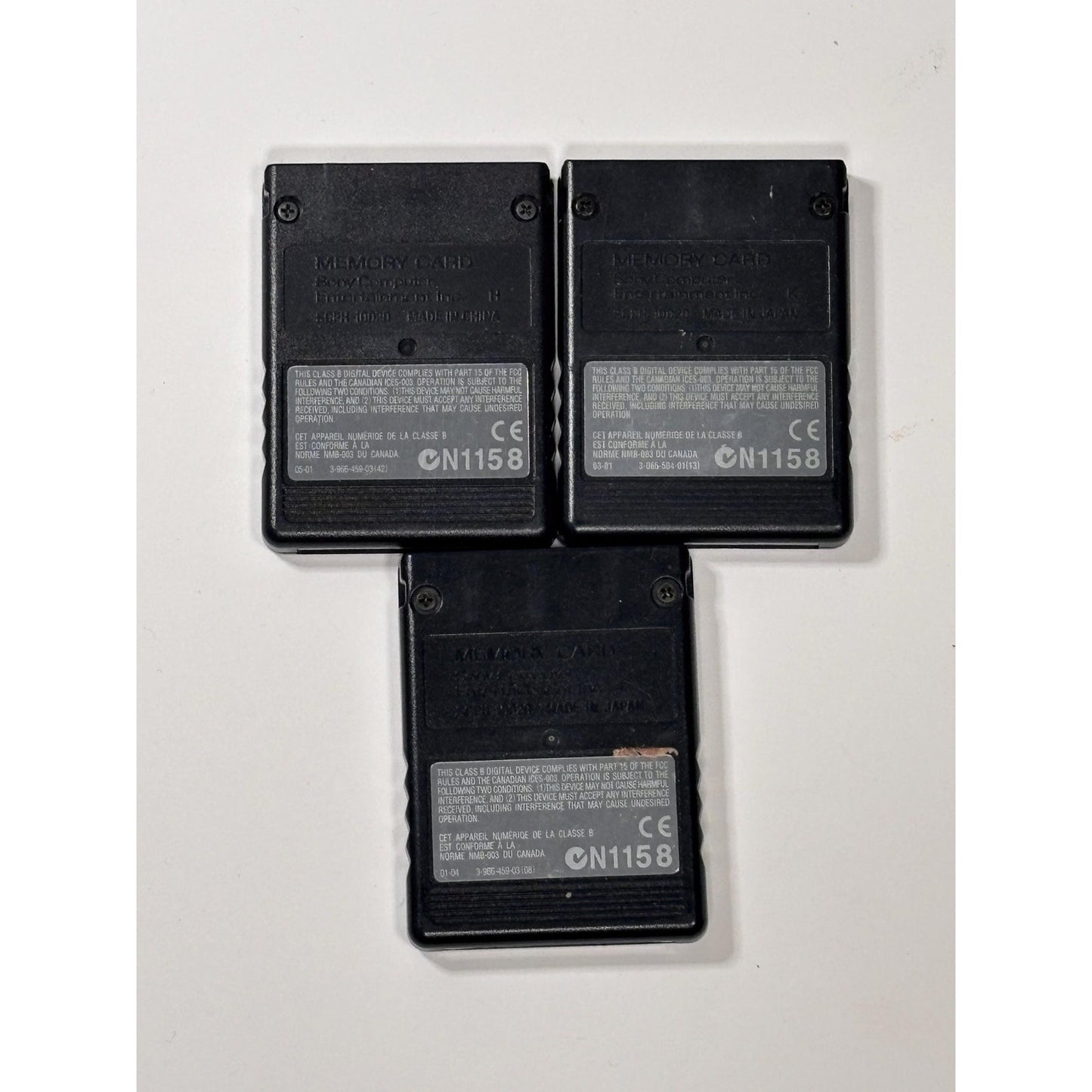 Lot Of 3 - Sony - PS2 - 8MB Memory Card - SCPH-10020 - Playstation 2 Magic Gate