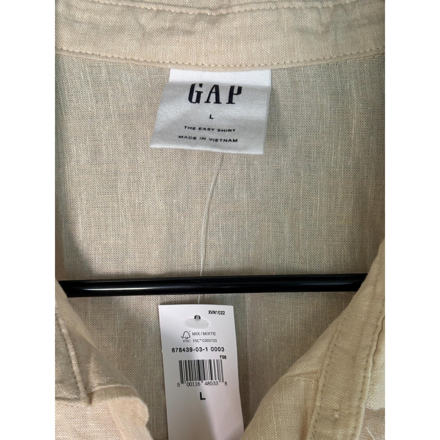 Gap The Easy Shirt Button Down Dress Shirt Sand Khaki L NWT