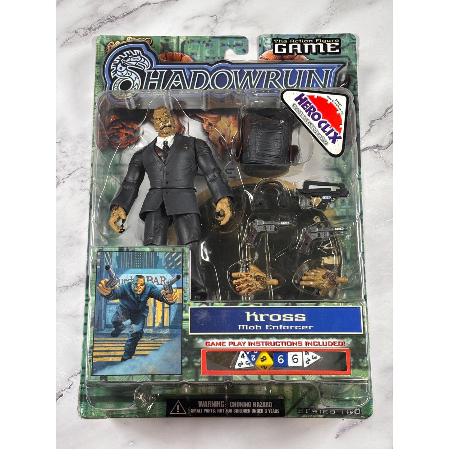 2003 Wizkids Heroclix Shadowrun Mob Enforcer Kross Video Game Figure w/ Weapon