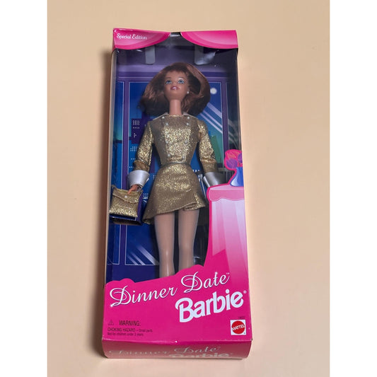 Dinner Date Redhead Barbie Doll, Gold Dress, 1997 Mattel 19037, Vintage