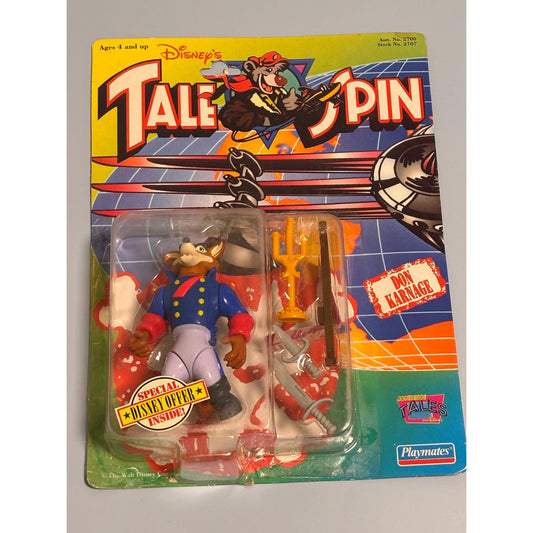 Vintage TALE SPIN Don Karnage 1991 Action Figure Disney Playmates NIP