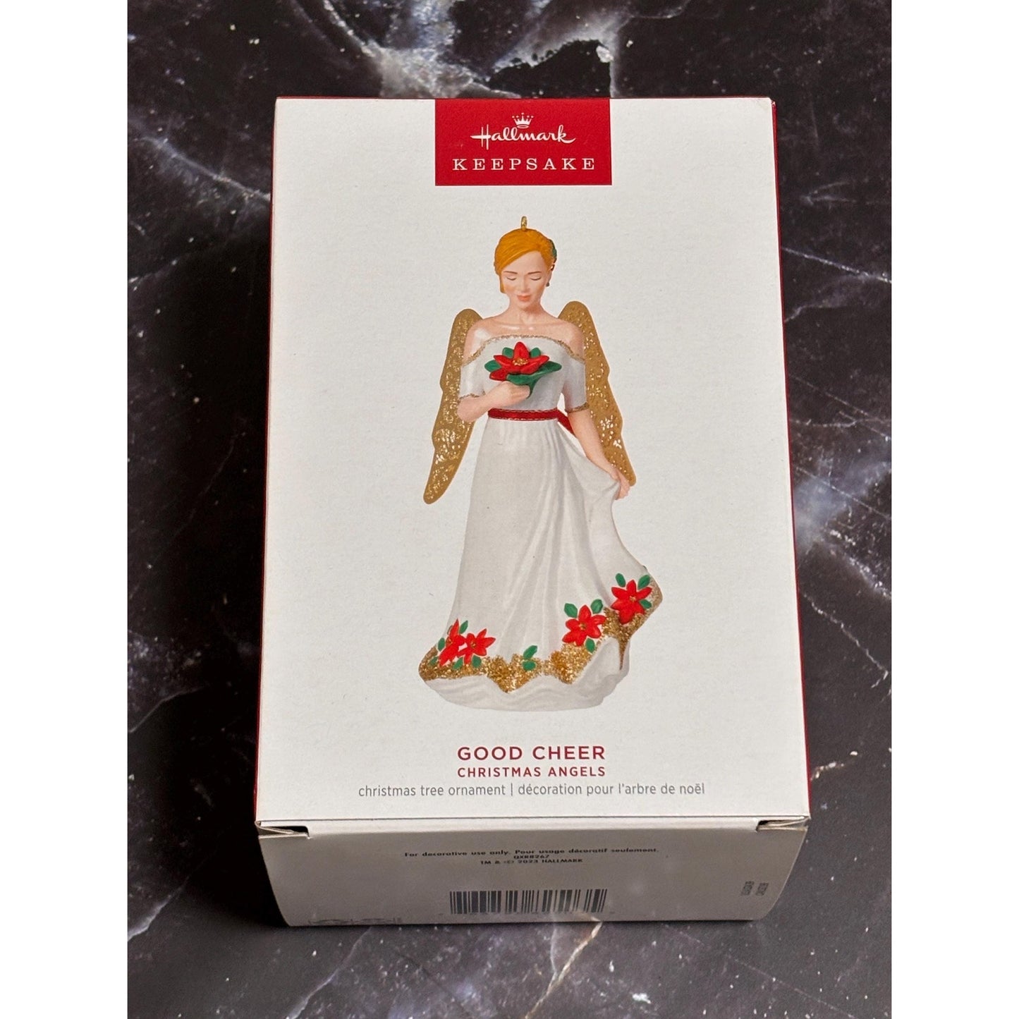 Hallmark Keepsake Good Cheer Christmas Angel 6th 2023 New Poinsettia Gold