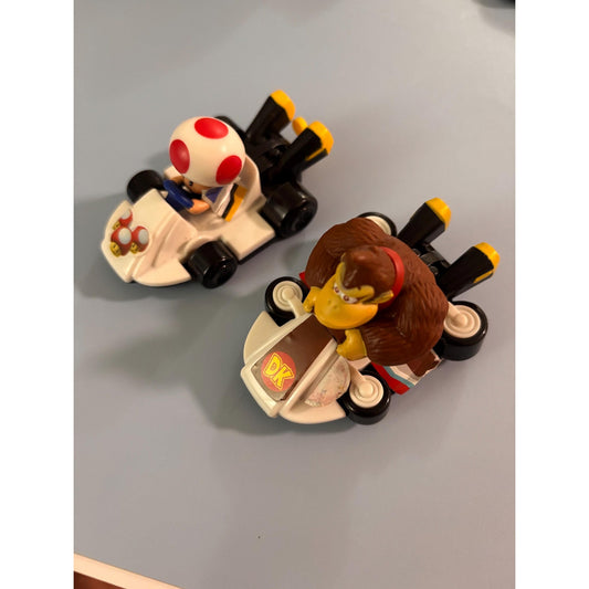 Lot of 2 Mcdonald's 2014 Nintendo Mario Brothers Kart Donkey Kong And Toad