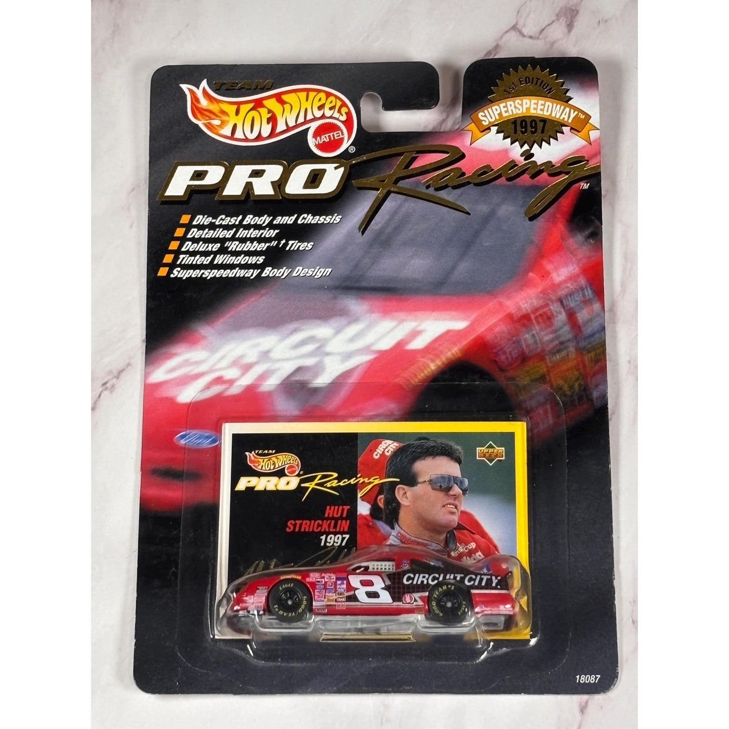 1997 Hot Wheels Pro Racing Collector 1st Edition Hut Stricklin #8 Circuit City