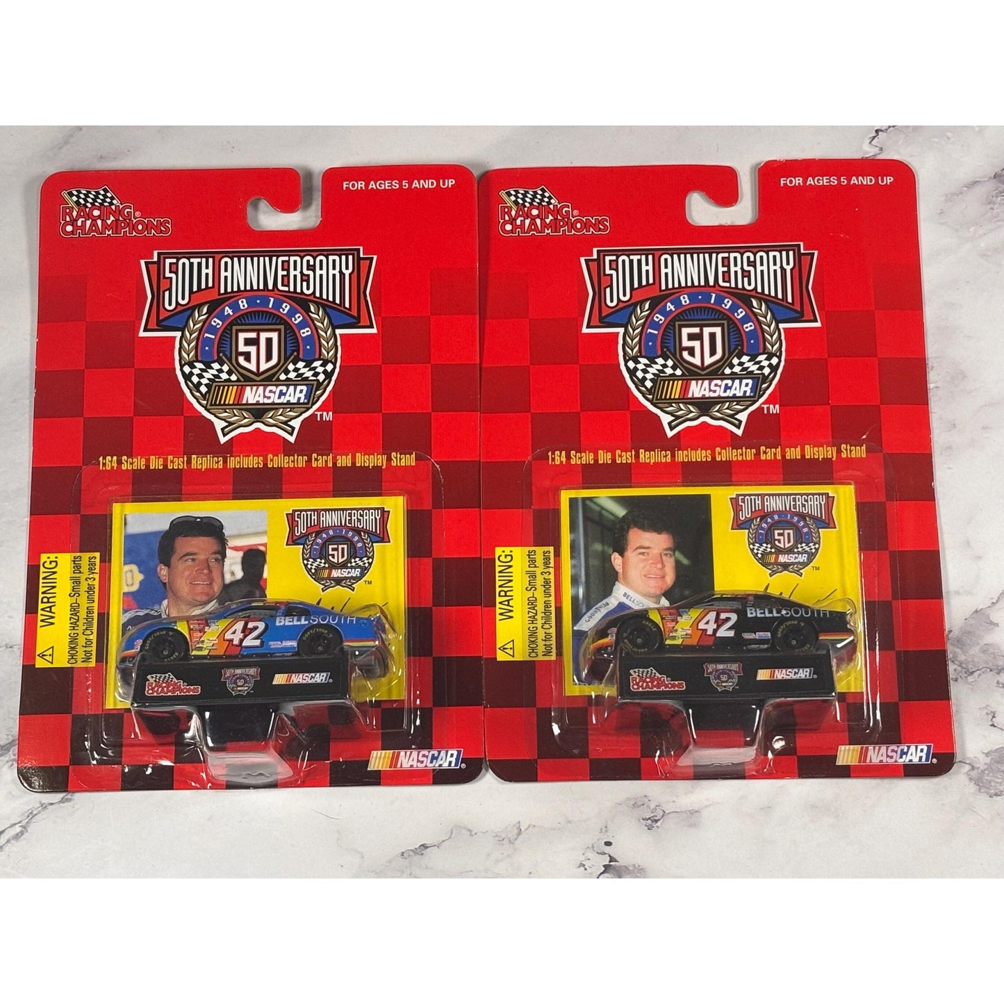 Lot of 2 Joe Memechek #42 NASCAR 1:64 Diecase Cars Racing Champions
