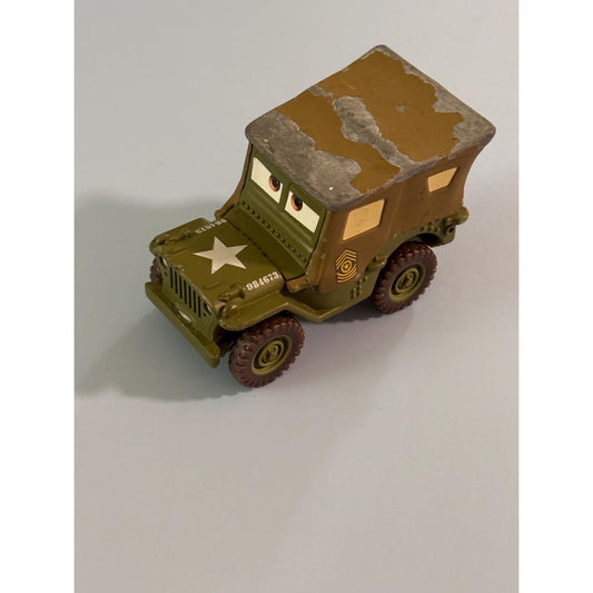 Disney Pixar Cars Sarge 42 Willys Army Jeep Diecast Mattel 1:55 Military Vehicle