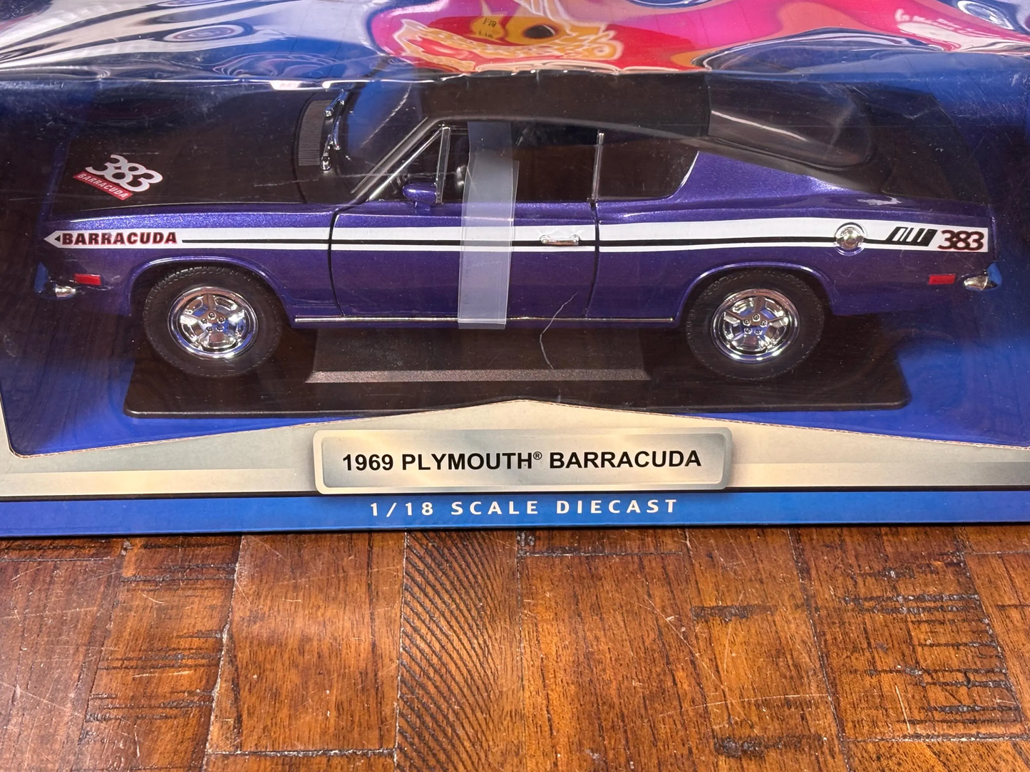 1969 Blue Purple Plymouth BARRACUDA 1:18 DIECAST Yat Ming Road Signature 383 New