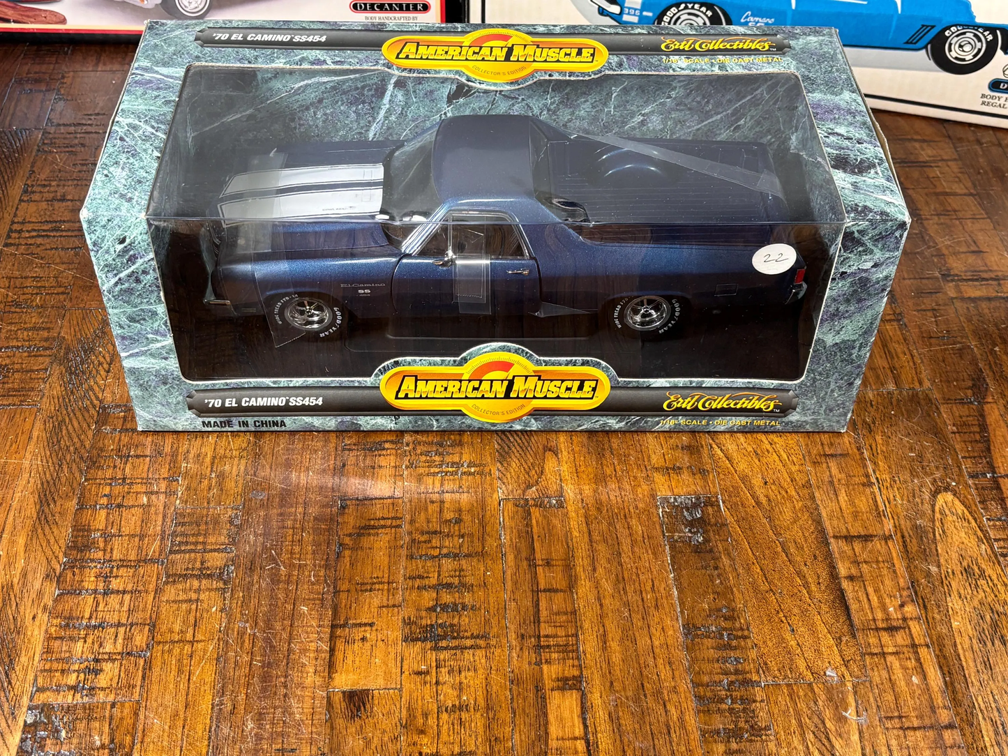 Ertl American Muscle 1970 Chevrolet El Camino SS454 Blue White Stripes Box New