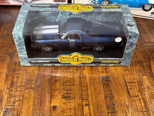 Ertl American Muscle 1970 Chevrolet El Camino SS454 Blue White Stripes Box New