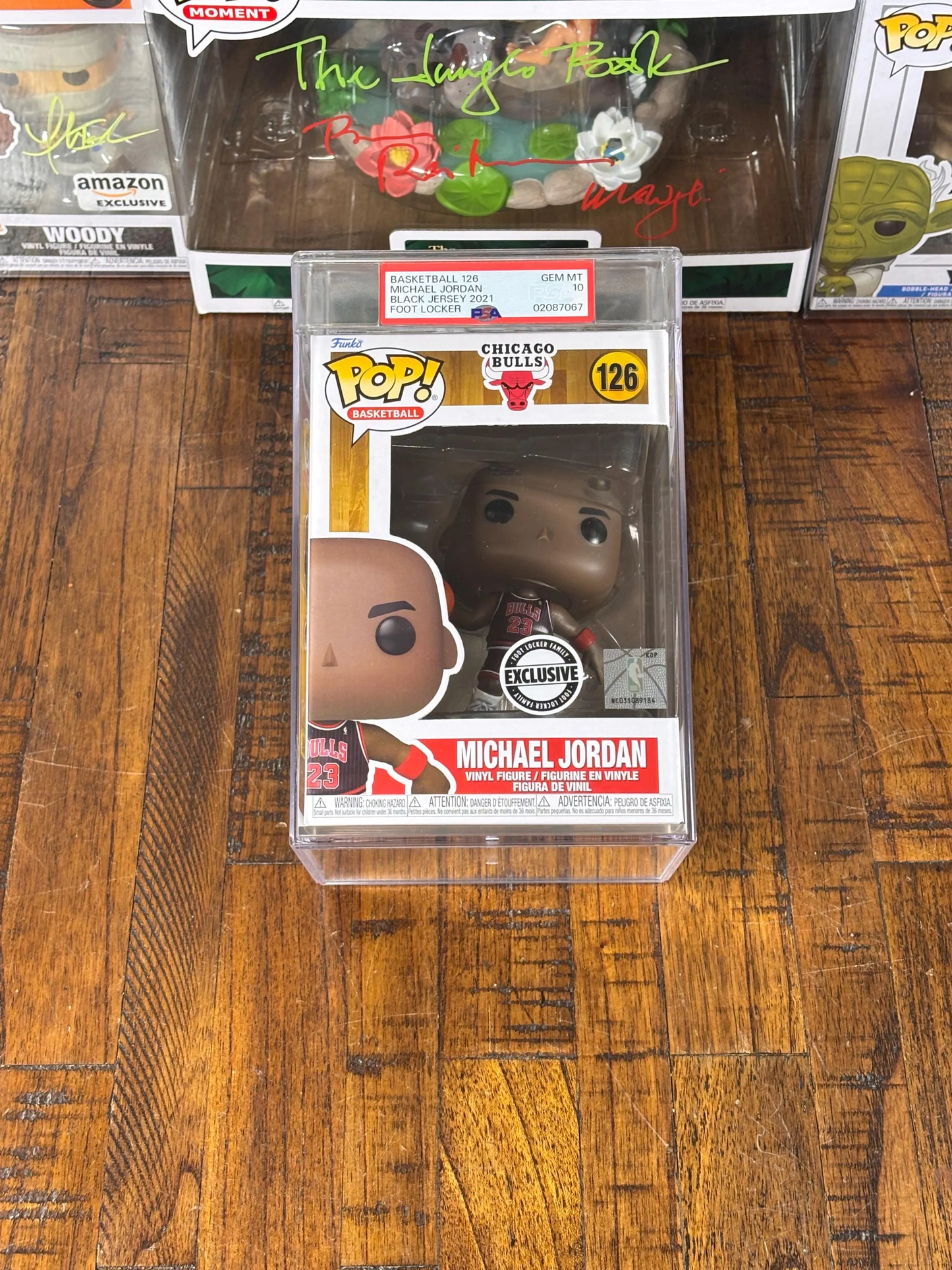 Funko Pop! Vinyl Figure #126 NBA Michael Jordan Chicago Bulls Black with Red Pinstripes Footlocker Exclusive Basketball PSA Gem Mint 10