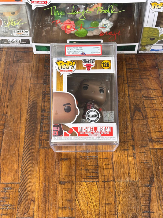 Funko Pop! Vinyl Figure #126 NBA Michael Jordan Chicago Bulls Black with Red Pinstripes Footlocker Exclusive Basketball PSA Gem Mint 10