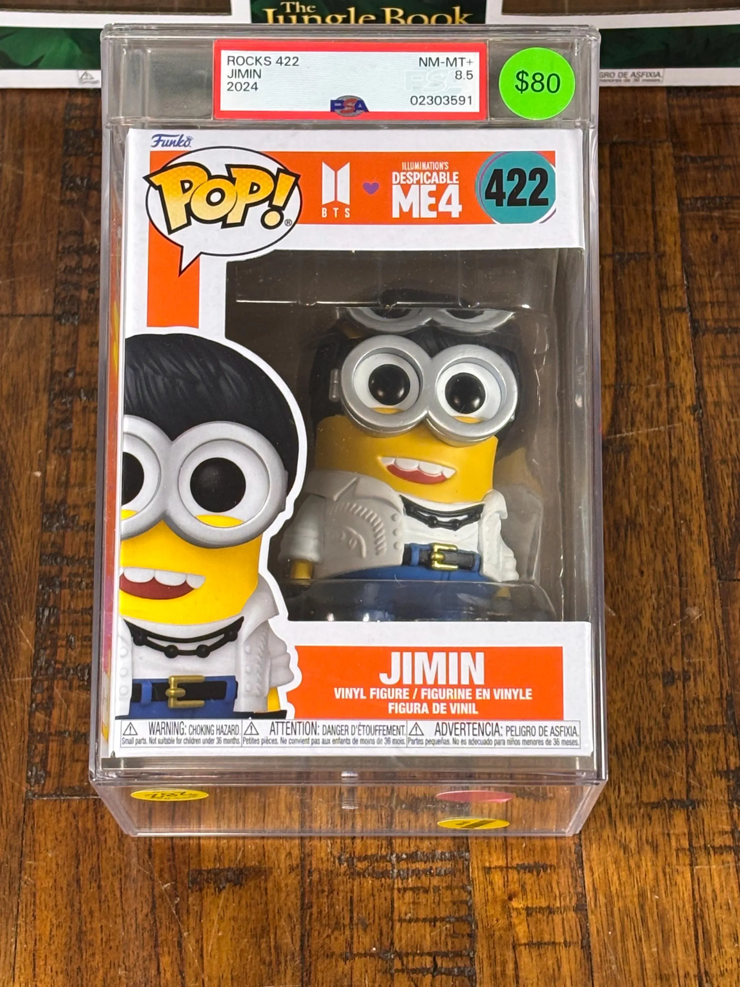 Funko Pop! Movies BTS Despicable Me 4 Jimin Vinyl Figure #422 PSA Graded 8.5 NM-M