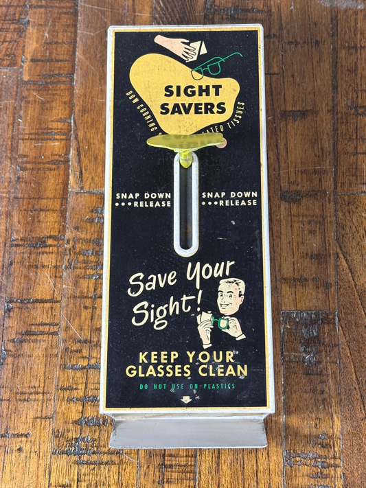 Vintage Sight Savers Glasses Tissue Dispenser Dow Corning Optometry Advertising 1950s