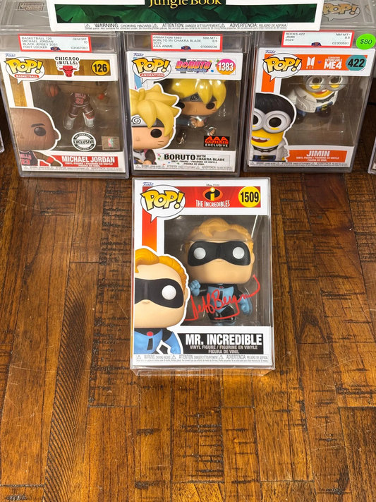 Funko Pop! The Incredibles Mr. Incredible #1509 Signed Jeff Bergman Vinyl COA