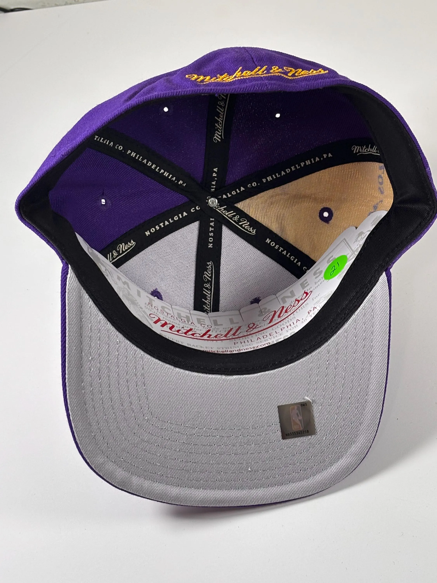 Mitchell & Ness LA Los Angeles Lakers Gold Purple Fitted Hat Cap 7 3/8 New NBA