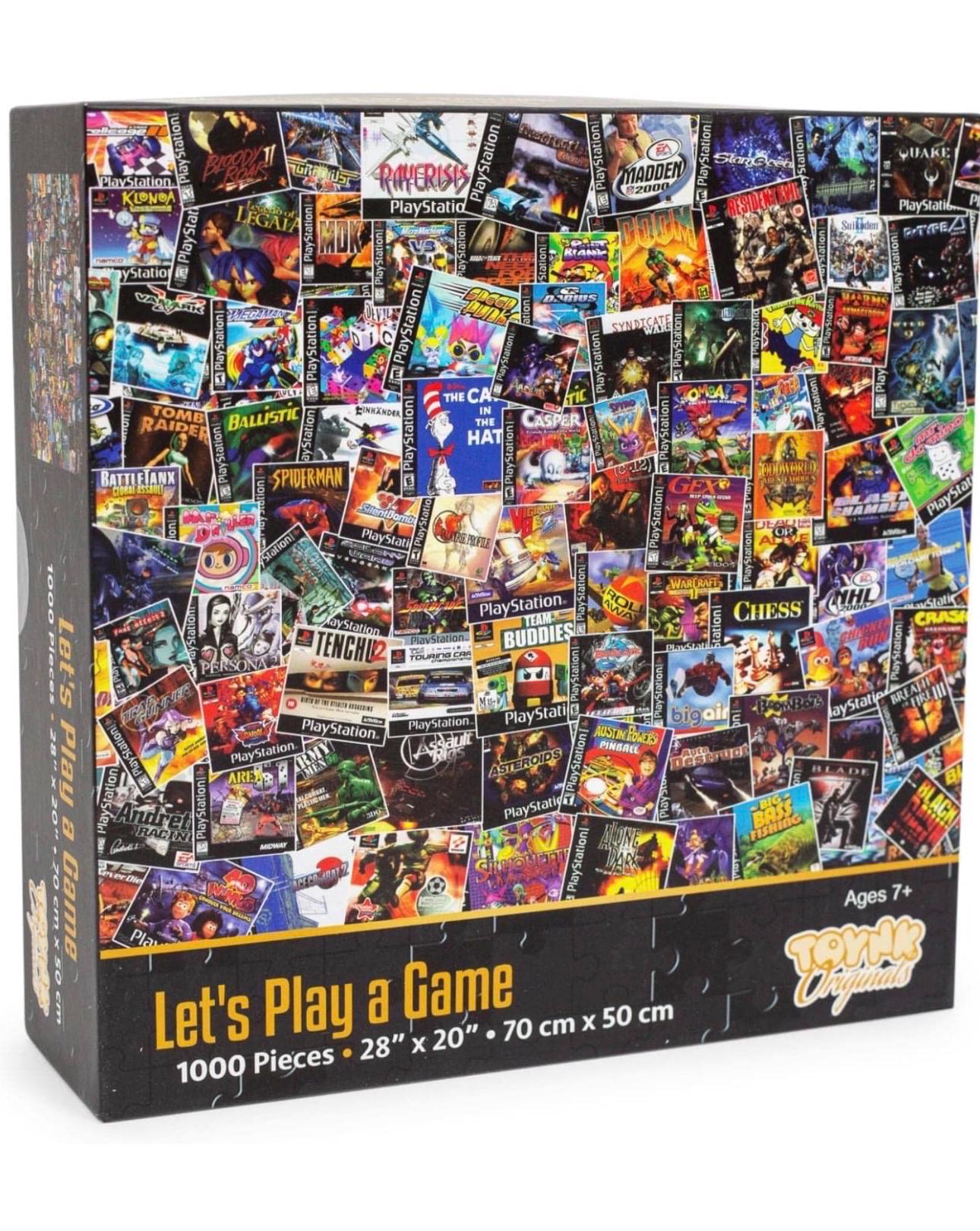 Let’s Go Play! Toynk PlayStation Video Game Box Collage 1000-Piece Jigsaw Puzzle New
