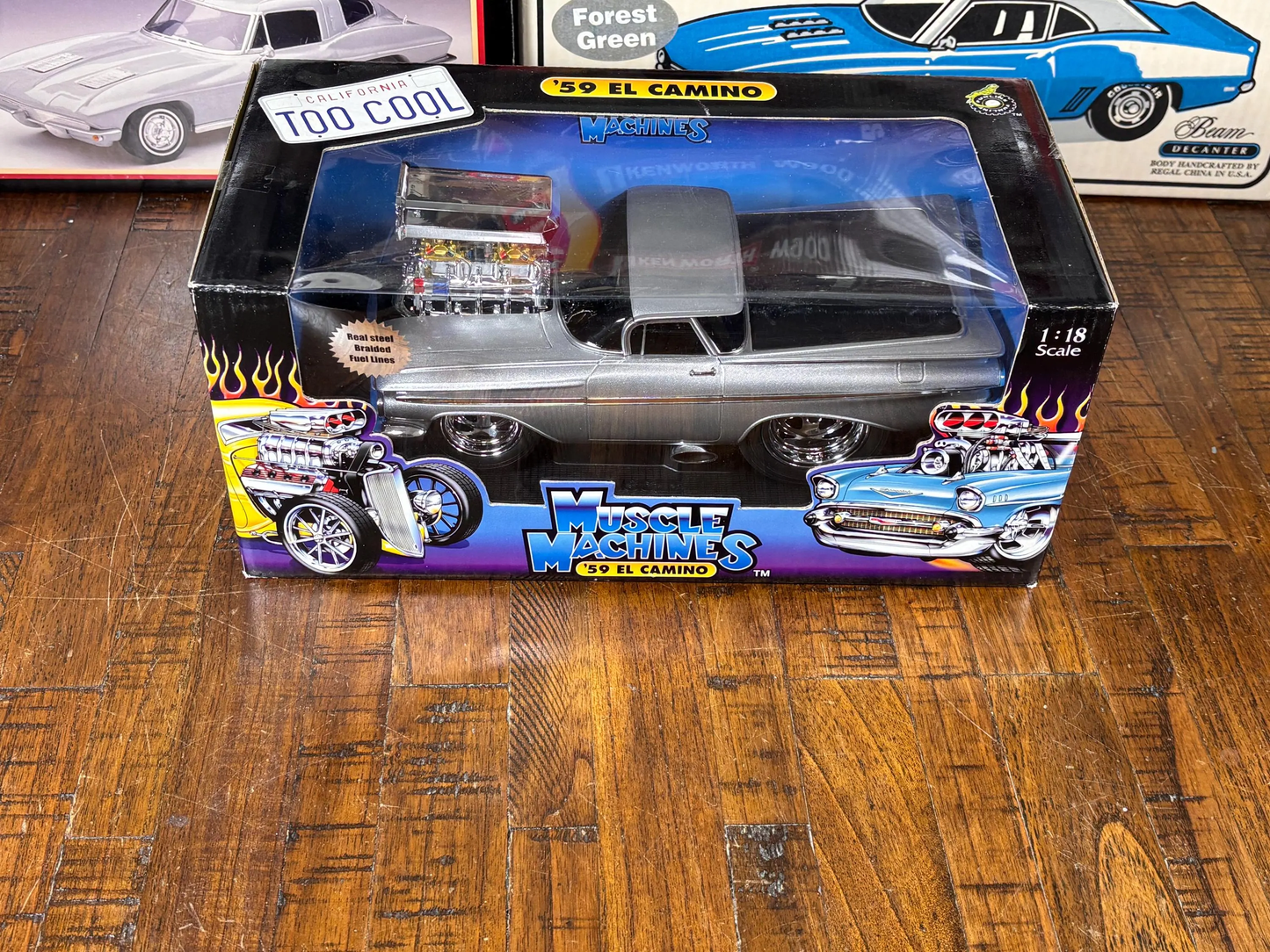 El Camino Chevy 1959 Diecast 1:18 Scale Muscle Machines Hot Rod Silver Model Car