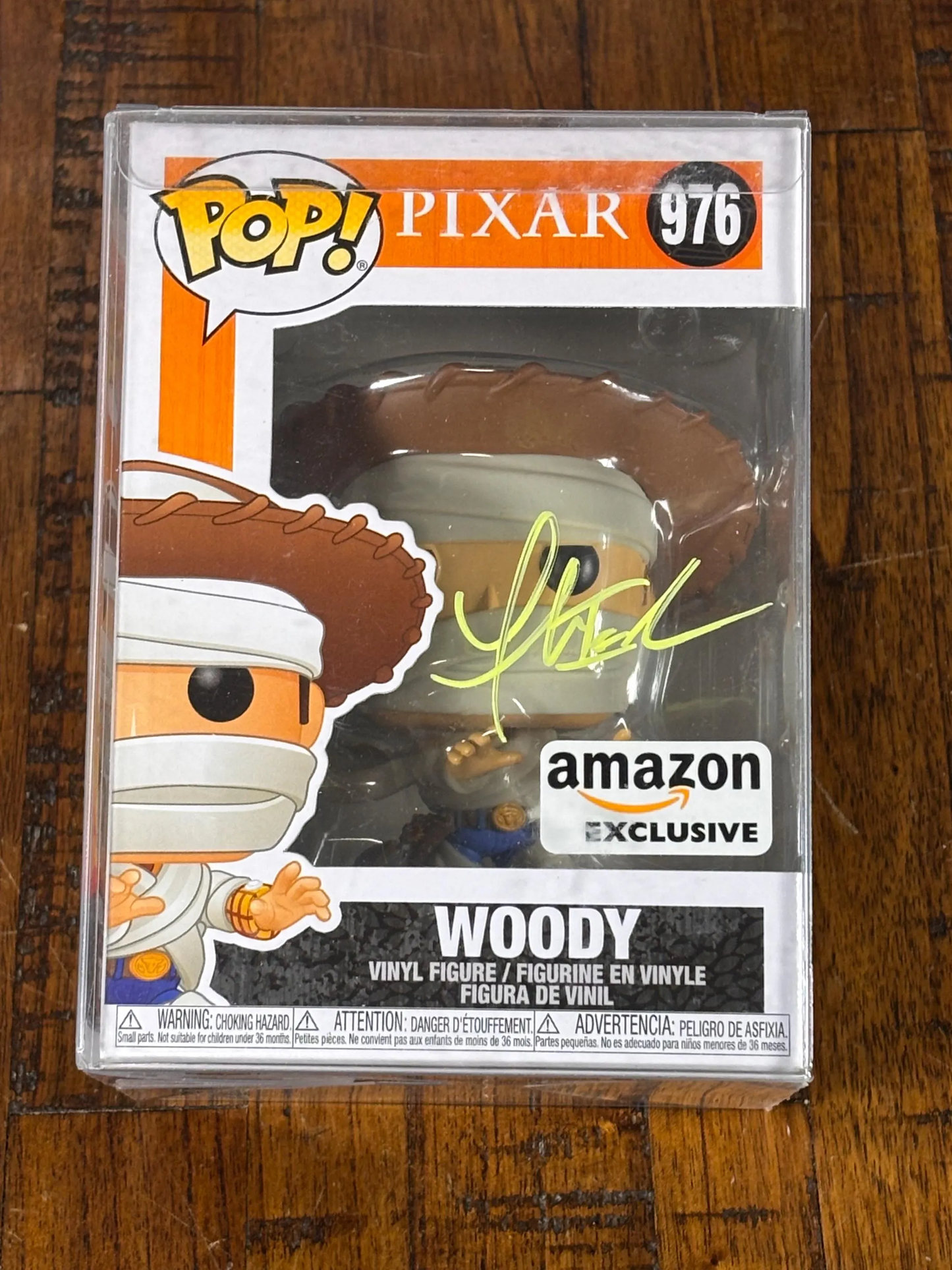Funko Pop! Pixar Toy Story Mummy Woody 976 Amazon Signed COA Thomas Ian Nicholas