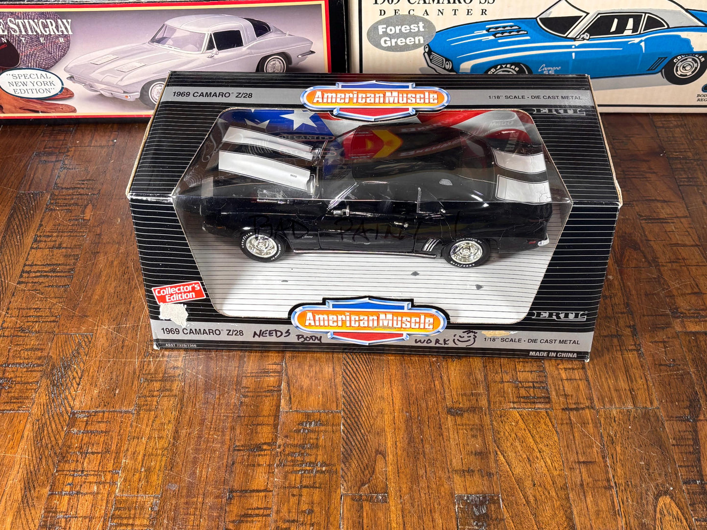 ERTL American Muscle '69 Black Chevy Camaro Z/28 1/18 Scale Die Cast Metal Car