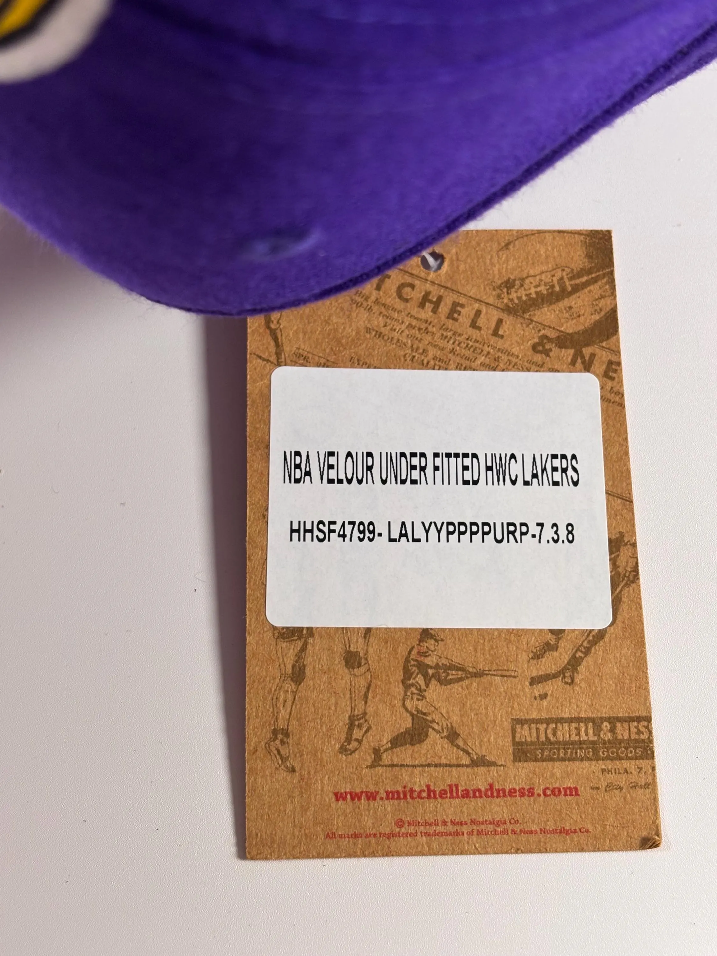 Mitchell & Ness LA Los Angeles Lakers Purple 1987 NBA Finals Fitted Hat 7 3/8 New