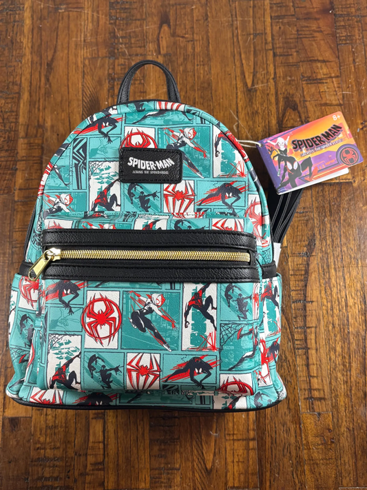 Disney Loungefly Marvel Spider-Man Across the Spider-Verse Comic Strip Mini-Backpack EE Entertainment Exclusive Limited Edition New NWT