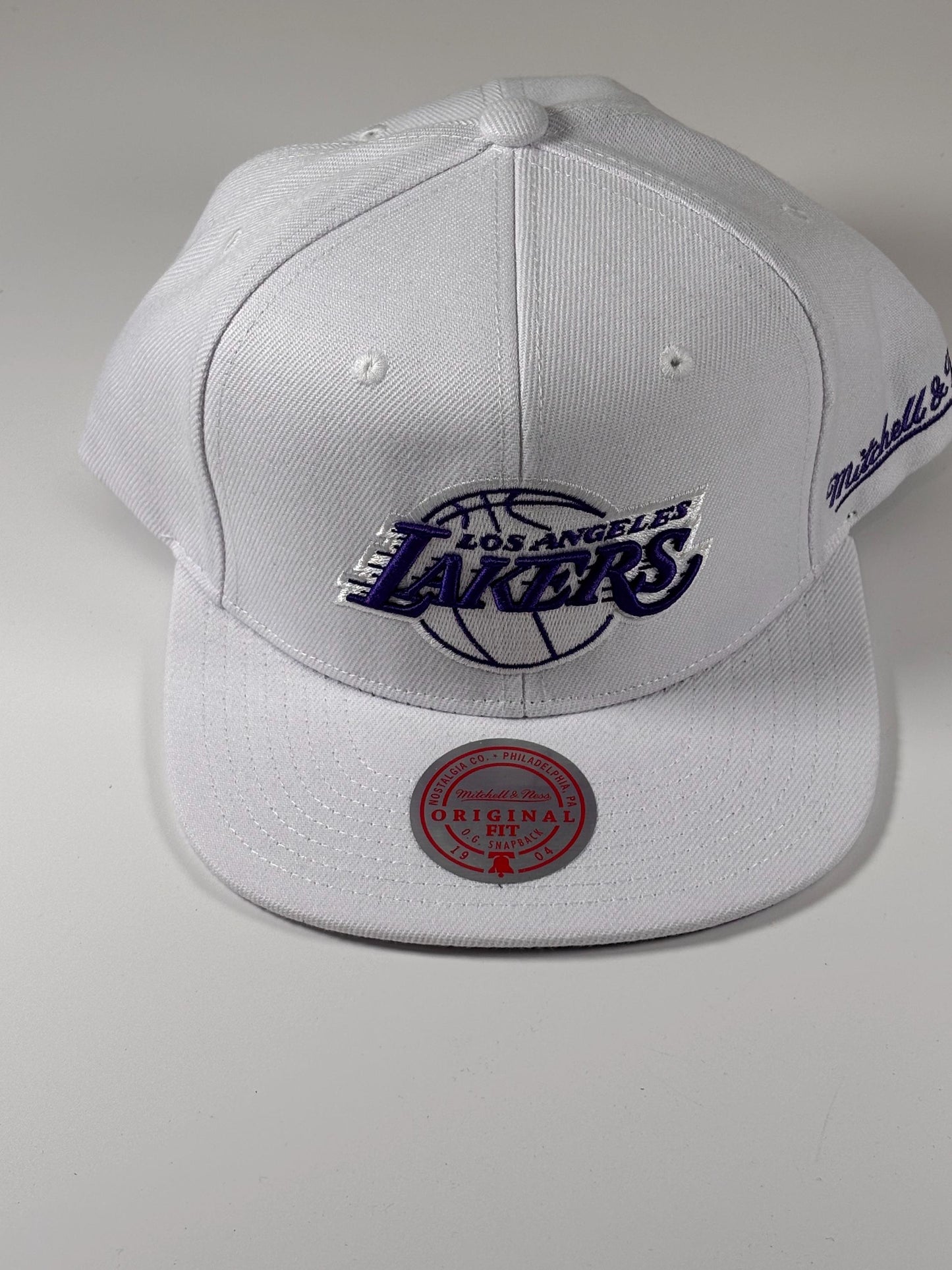 Mitchell & Ness White Purple LA Los Angeles Lakers Christmas Day Snapback Adjustable Hat Cap New NBA
