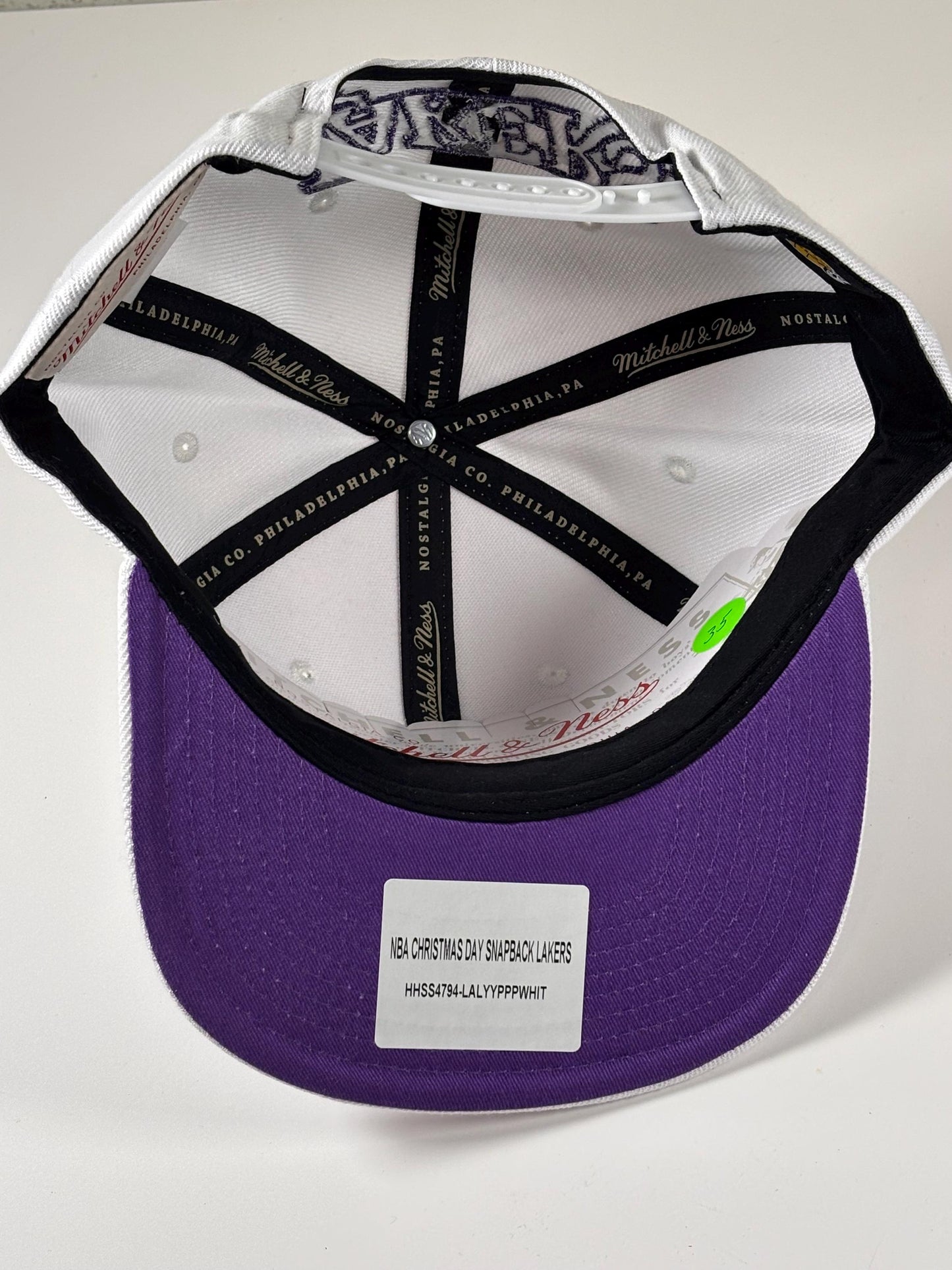 Mitchell & Ness White Purple LA Los Angeles Lakers Christmas Day Snapback Adjustable Hat Cap New NBA