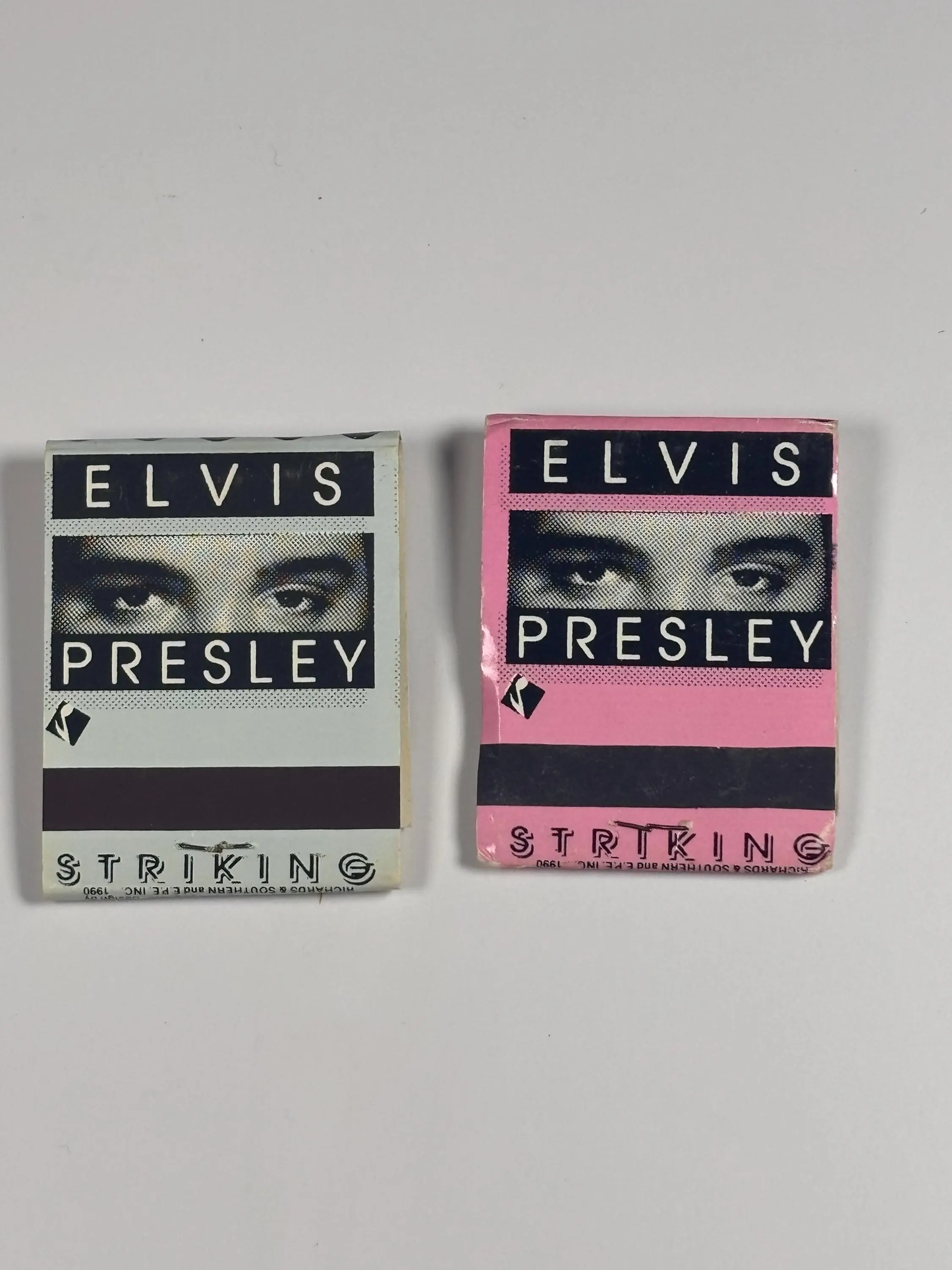 Lot of 2 Vintage 1990 Elvis Presley Cover Matchbooks Purple Blue Green New
