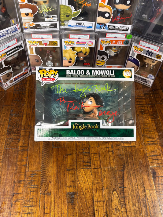 SIGNED Bruce Reitherman Disney Baloo & Mowgli Funko Pop! Moment with COA #1490