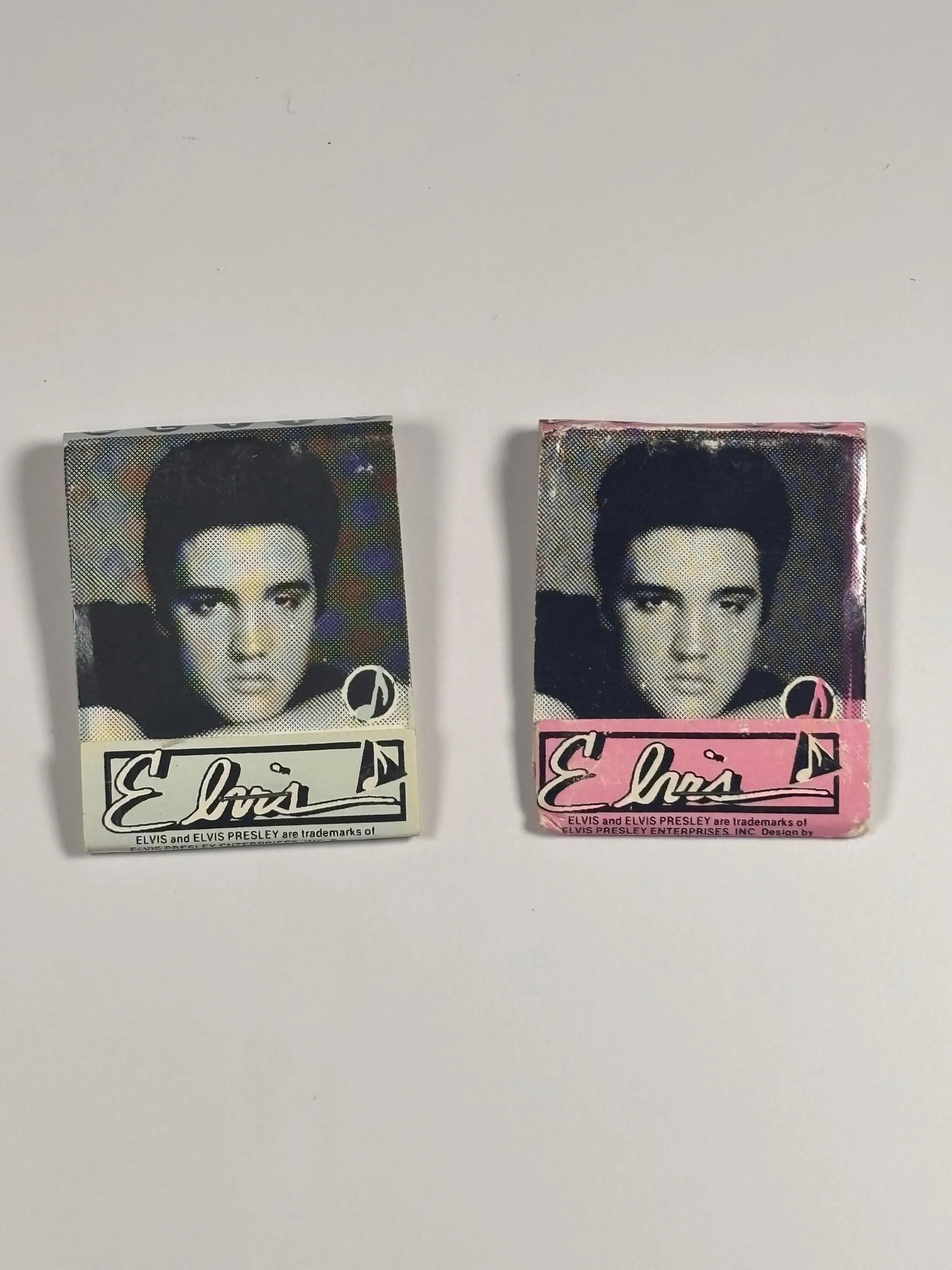 Lot of 2 Vintage 1990 Elvis Presley Cover Matchbooks Purple Blue Green New