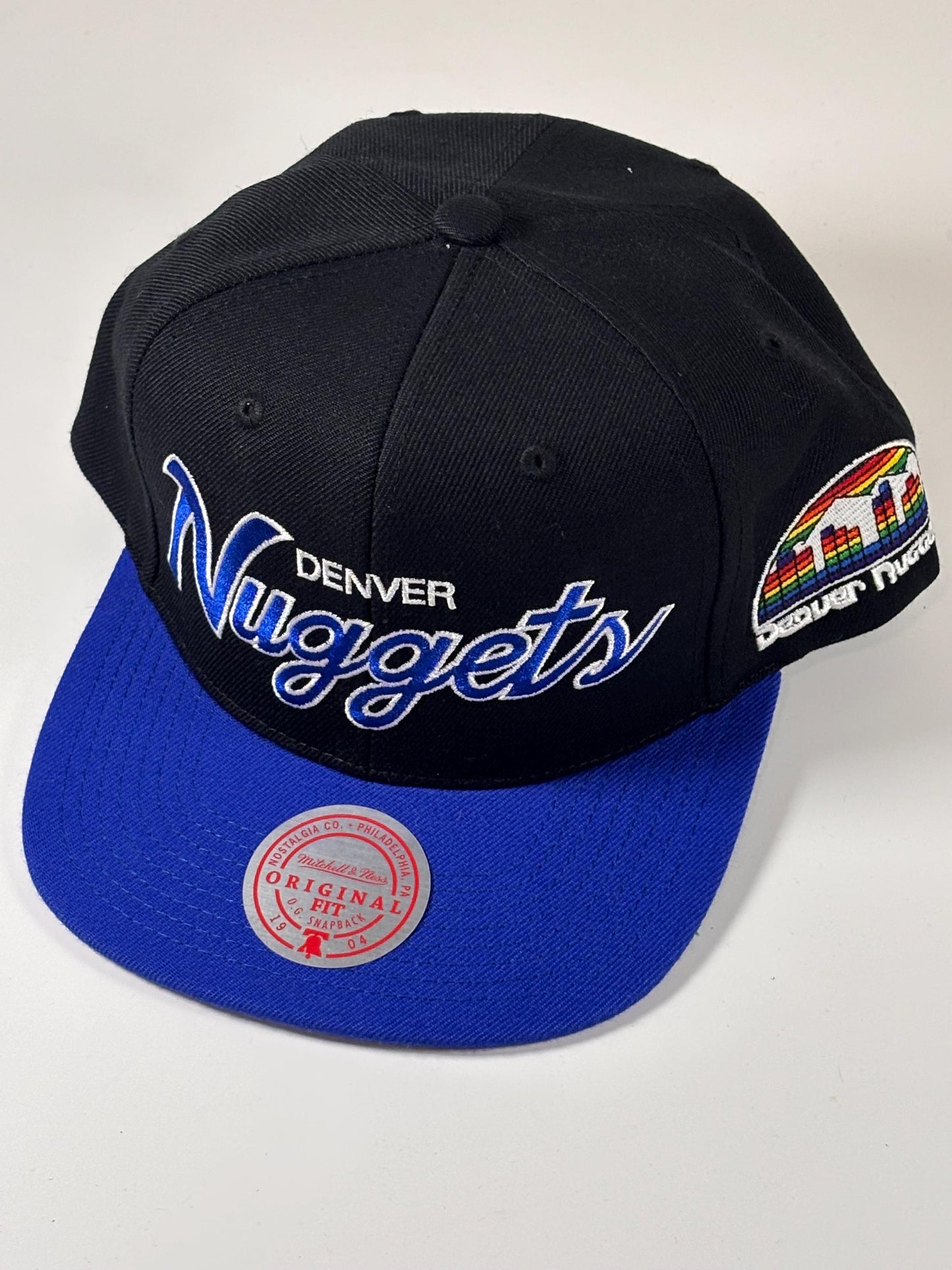 Mitchell Ness Denver Nuggets Black Hardwood Classics Script 2.0 Snapback Hat New