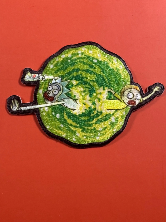 Rick & Morty Leaving the Portal Embroidered Patch New Cartoon Network Adult Swim