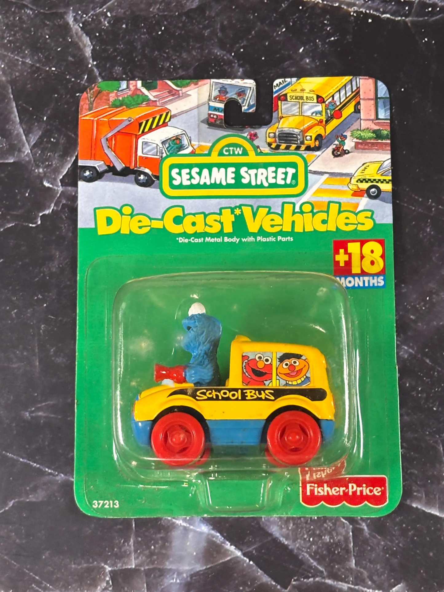 1998 Fisher Price Tyco Sesame Street Diecast Vehicles Car New Cookie Monster School Bus