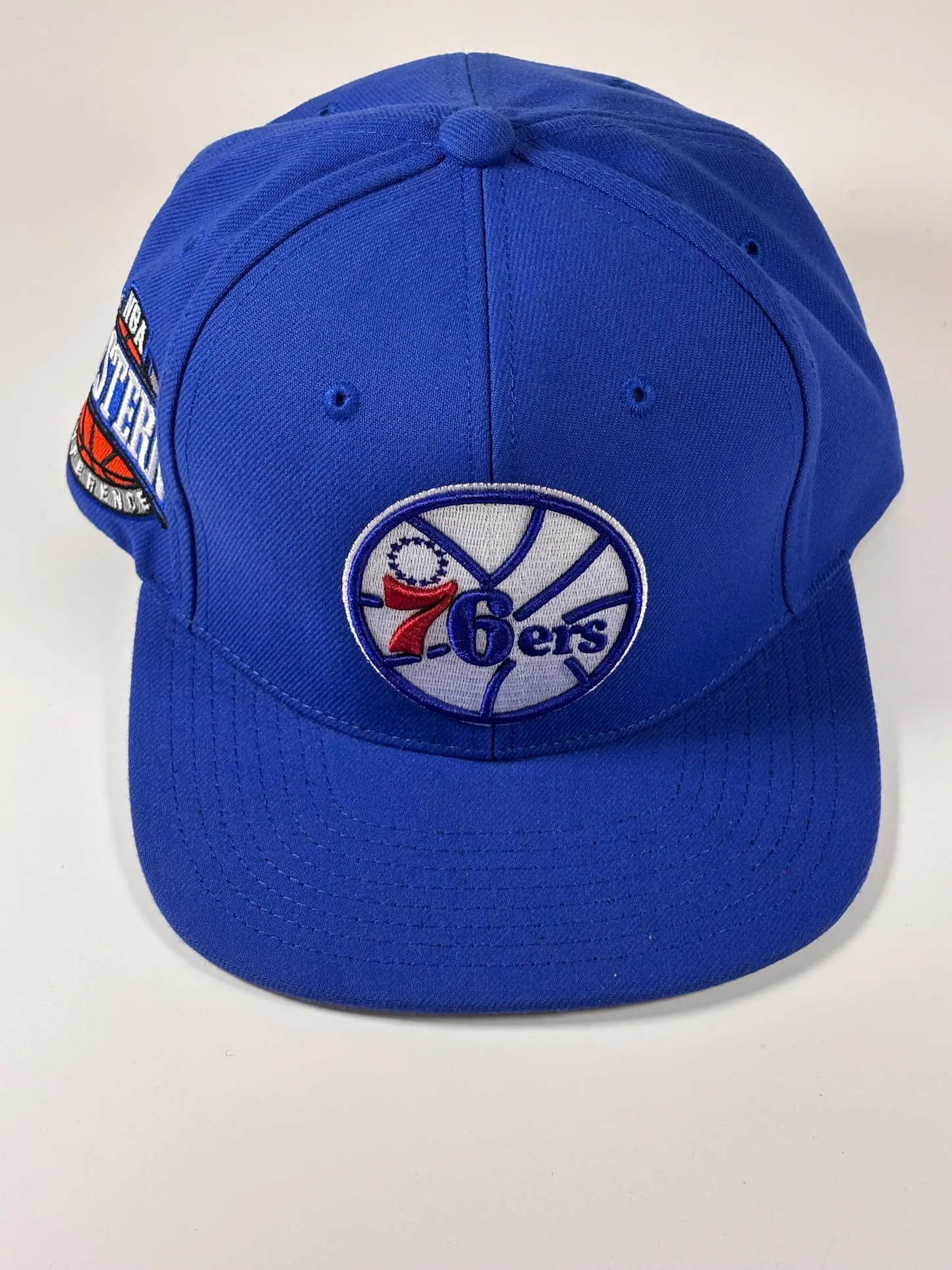 Mitchell & Ness NBA Philadelphia 76ers Conference Patch Blue Snapback Hat New