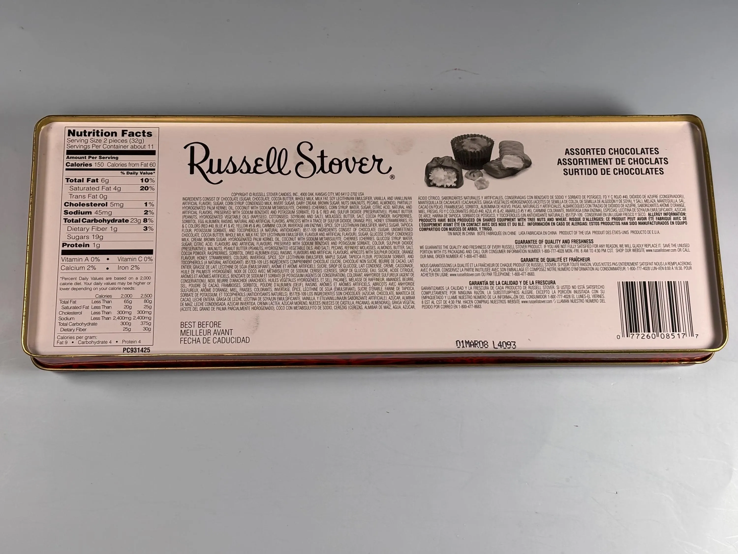 Elvis Presley Russell Stover Christmas Candy Tin Collectible Box 2009 Vintage 12x5”