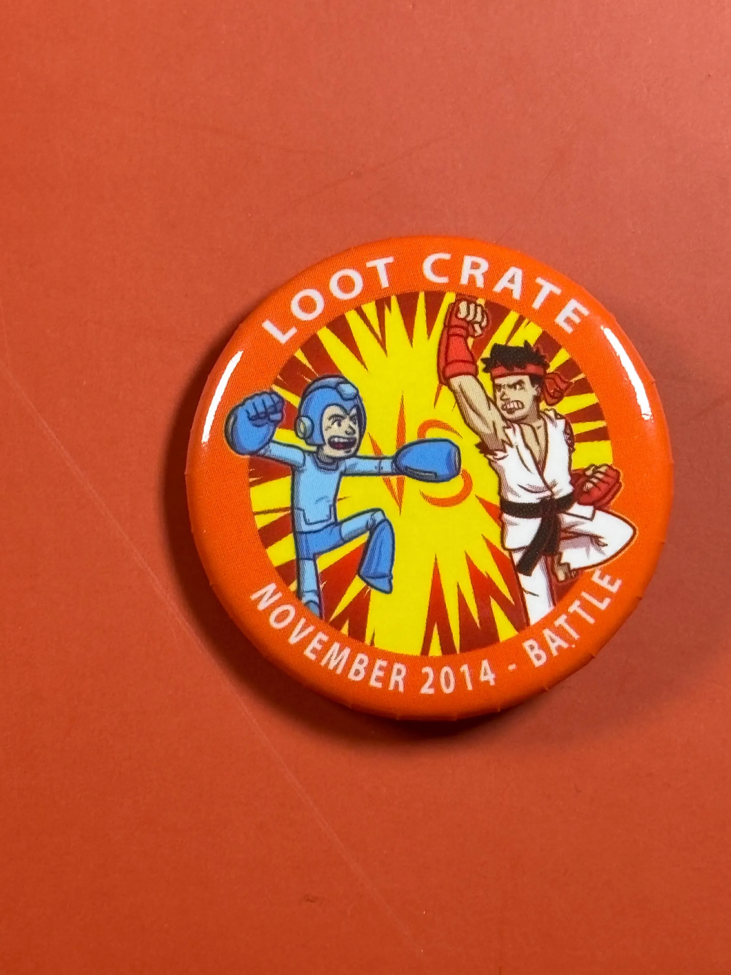 Loot Crate November 2014 Battle Ryu Mega Man Button Pin Badge Anime