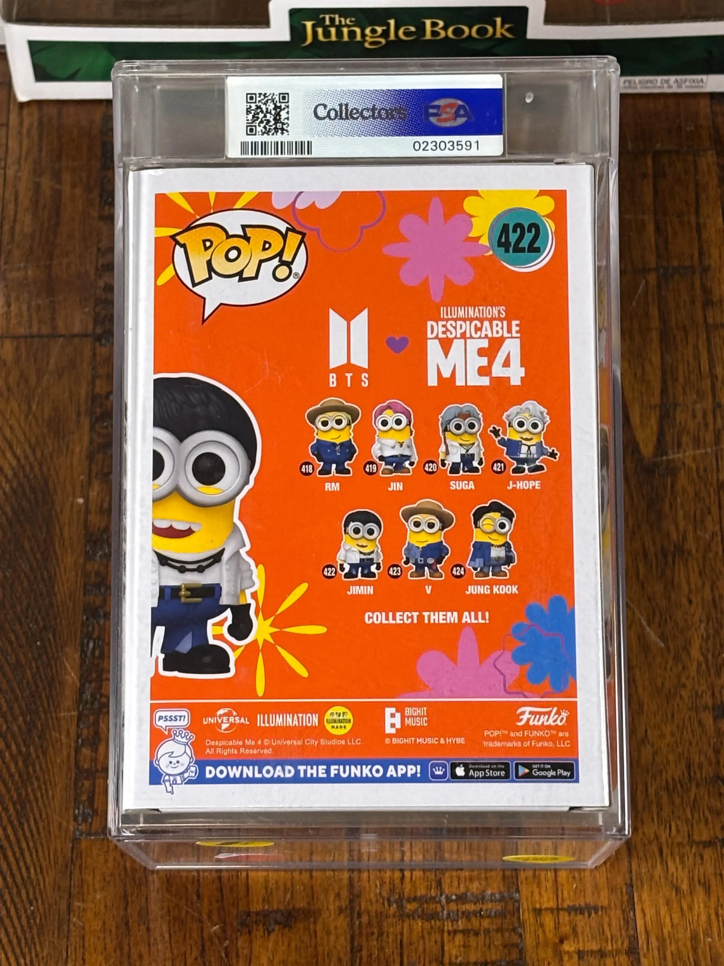 Funko Pop! Movies BTS Despicable Me 4 Jimin Vinyl Figure #422 PSA Graded 8.5 NM-M