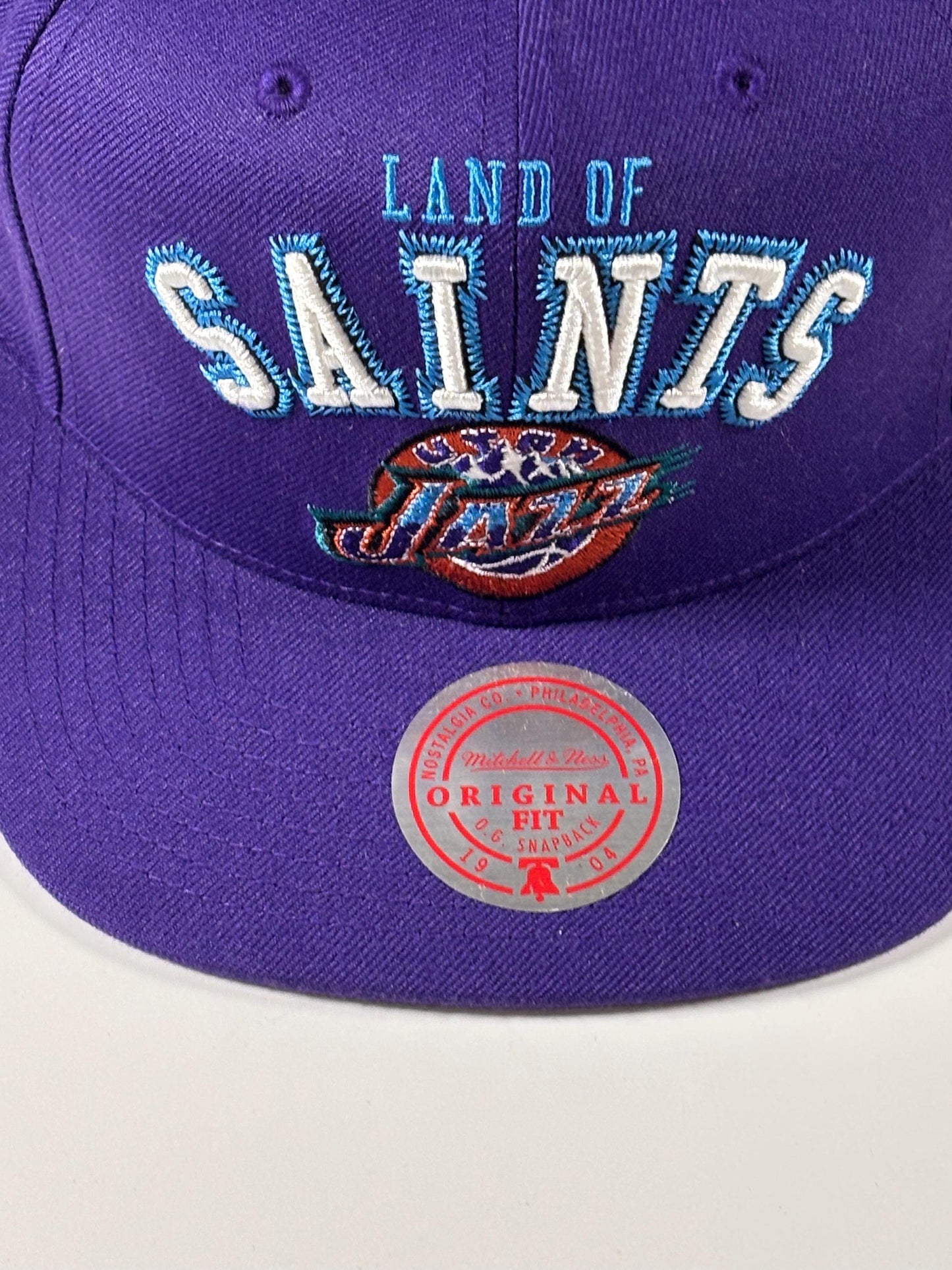 Mitchell & Ness Utah Jazz Land of the Saints ZZ Purple Snapback Hat Cap New