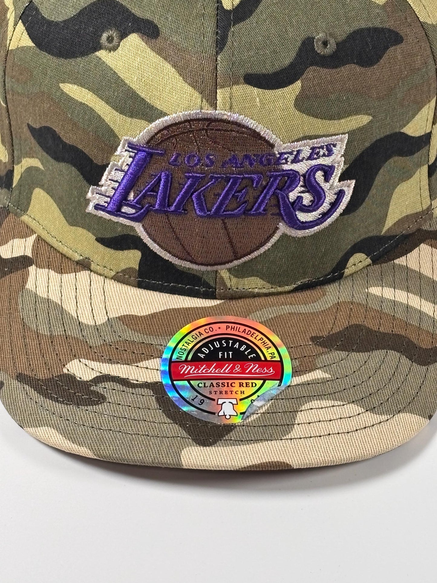 Mitchell & Ness LA Los Angeles Lakers Camo Woodland Desert Snapback Hat New