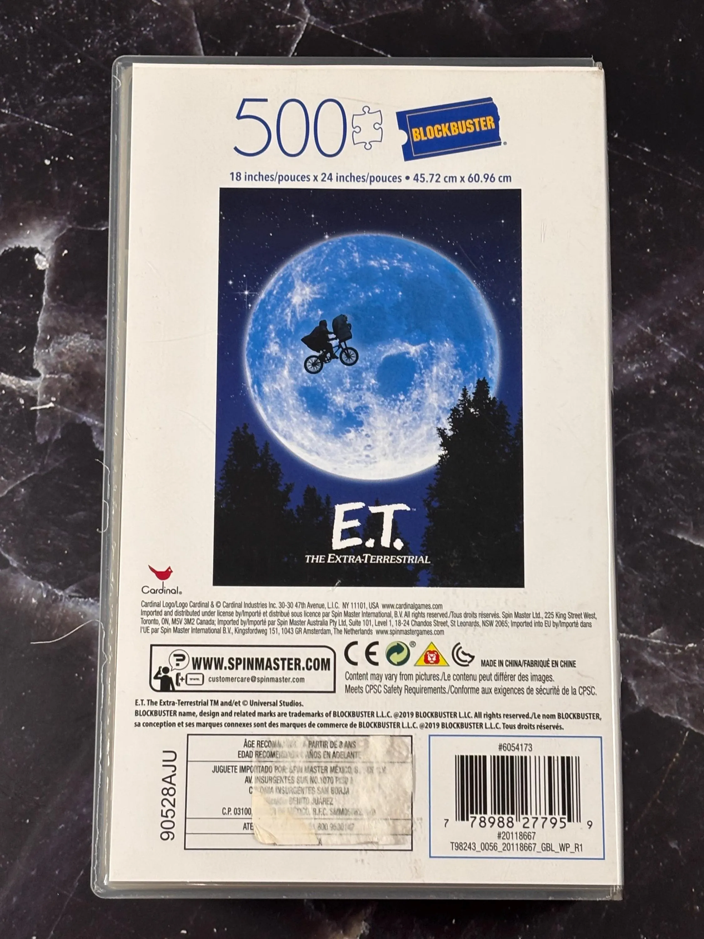 E.T. The Extra-Terrestrial Movie 500 Piece Puzzle Plastic Retro Blockbuster ET New