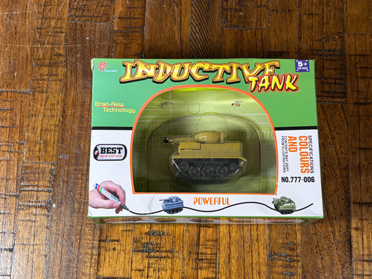 Inductive Toy Tank, Follows Drawn Marker Line, Learning Creativity Green Army