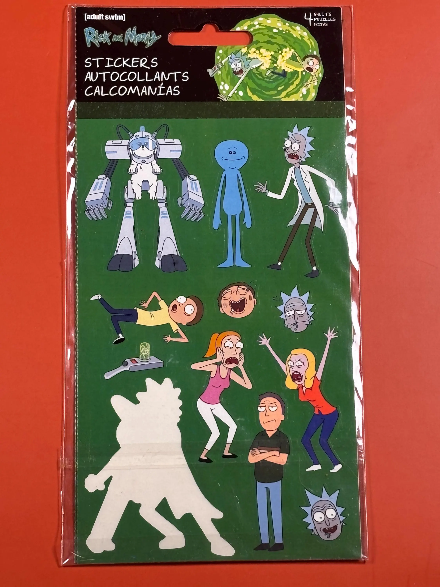 Rick and Morty Sticker Book x6 - 4 Sheet - Assorted Stickers -Cartoon Network